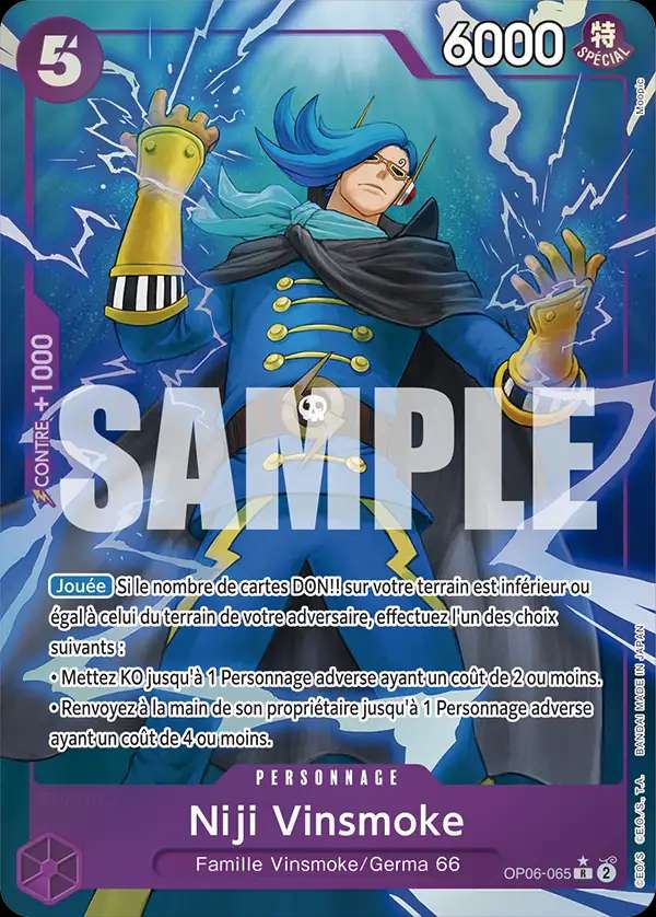 Carte One Piece Niji Vinsmoke V3 OP06-065 R The Best Neuf FR LorenZone