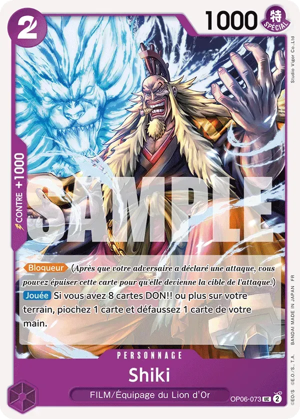 Carte One Piece Shiki V1 - PRB02 - FR OP06-073 Peu Commune The Best Vol.2 Neuf FR LorenZone