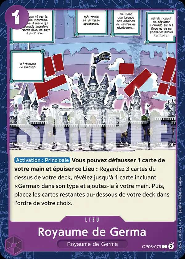 Carte One Piece Royaume de Germa V1 OP06-079 C The Best Neuf FR LorenZone
