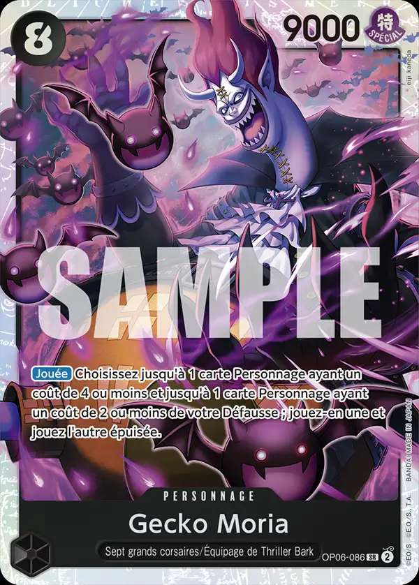 Carte One Piece Gecko Moria V1 OP06-086 SR The Best Neuf FR LorenZone