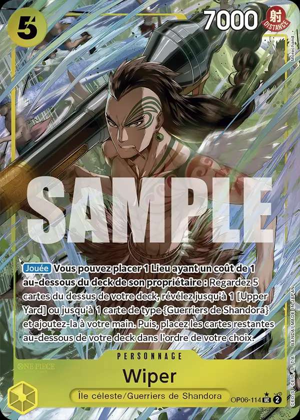 Carte One Piece Wiper V3 OP06-114 UC The Best Neuf FR LorenZone