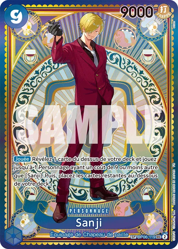 Carte One Piece Sanji - FR OP06-119 SPE Des Poings Vifs Comme l'Éclair Neuf FR LorenZone