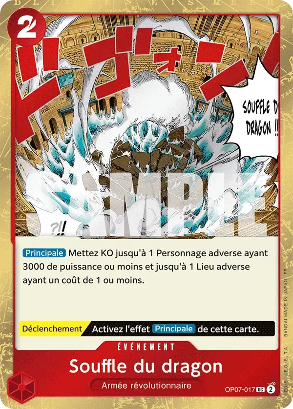 Carte One Piece Souffle du dragon V2 - PRB02 - FR OP07-017 Peu Commune Foil The Best Vol.2 Neuf FR LorenZone