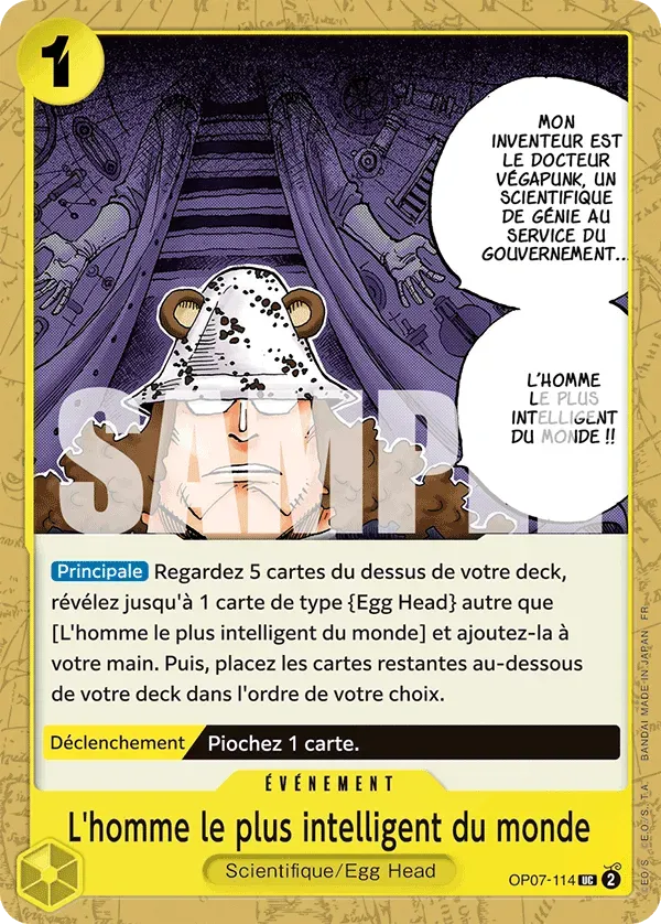 Carte One Piece L'Homme le plus intelligent du monde V1 - PRB02 - FR OP07-114 Peu Commune The Best Vol.2 Neuf FR LorenZone