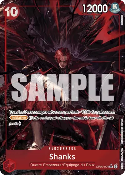 Carte One Piece Shanks V2 OP09-004 SR Les Nouveaux Empereurs Neuf FR LorenZone
