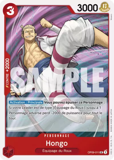 Carte One Piece Hongo OP09-011 UC Les Nouveaux Empereurs Neuf FR LorenZone