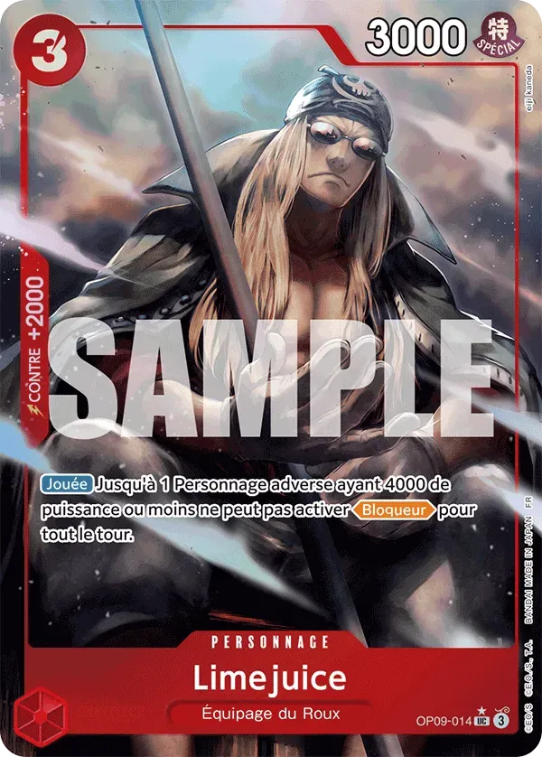 Carte One Piece Limejuice V3 - PRB02 - FR OP09-014 Peu Commune Parallèle The Best Vol.2 Neuf FR LorenZone