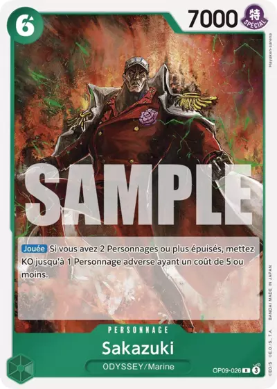 Carte One Piece Sakazuki OP09-026 R Les Nouveaux Empereurs Neuf FR LorenZone