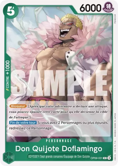 Carte One Piece Donquixote Doflamingo OP09-031 R Les Nouveaux Empereurs Neuf FR LorenZone
