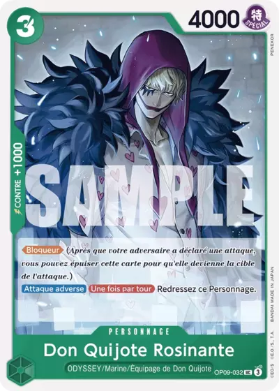 Carte One Piece Donquixote Rosinante OP09-032 UC Les Nouveaux Empereurs Neuf FR LorenZone