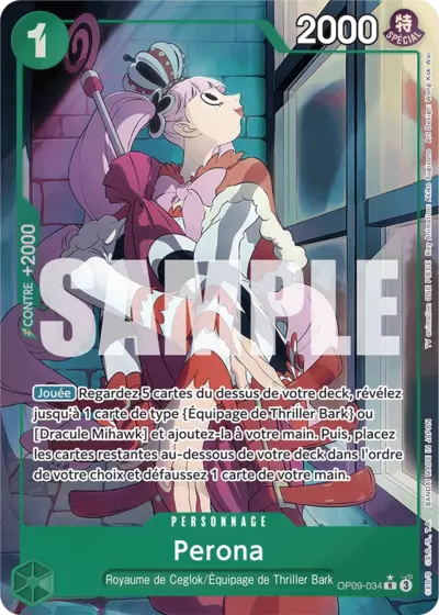 Carte One Piece Perona V2 OP09-034 R Les Nouveaux Empereurs Neuf FR LorenZone
