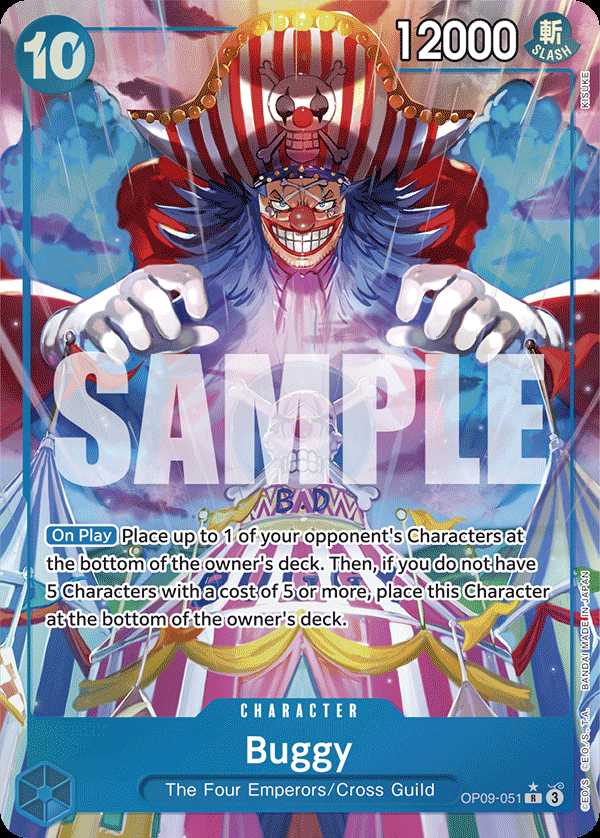 Carte One Piece Buggy V2 OP09-051 R Emperors In The New World Neuf EN LorenZone