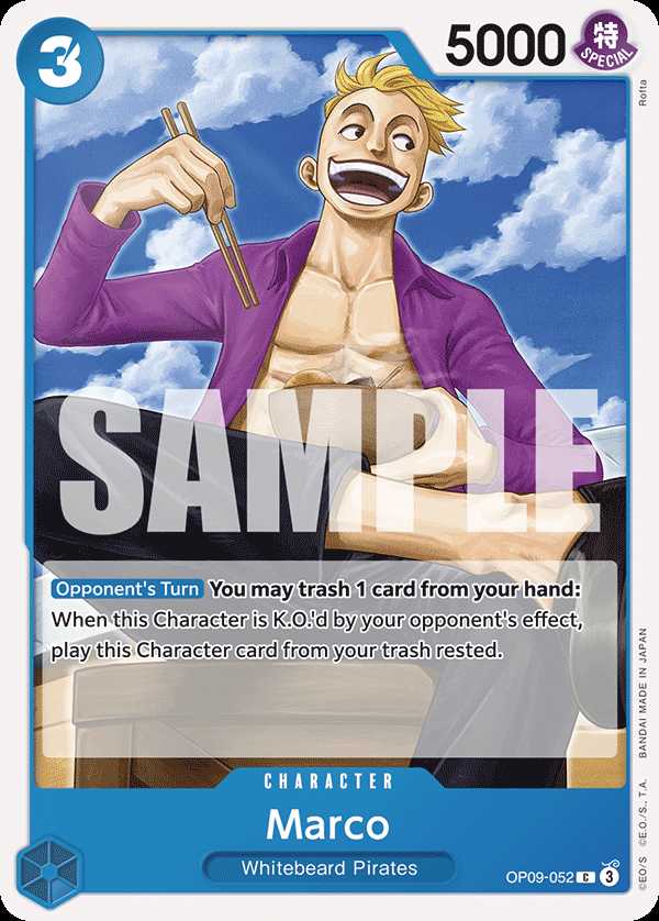 Carte One Piece Marco OP09-052 C Emperors In The New World Neuf EN LorenZone
