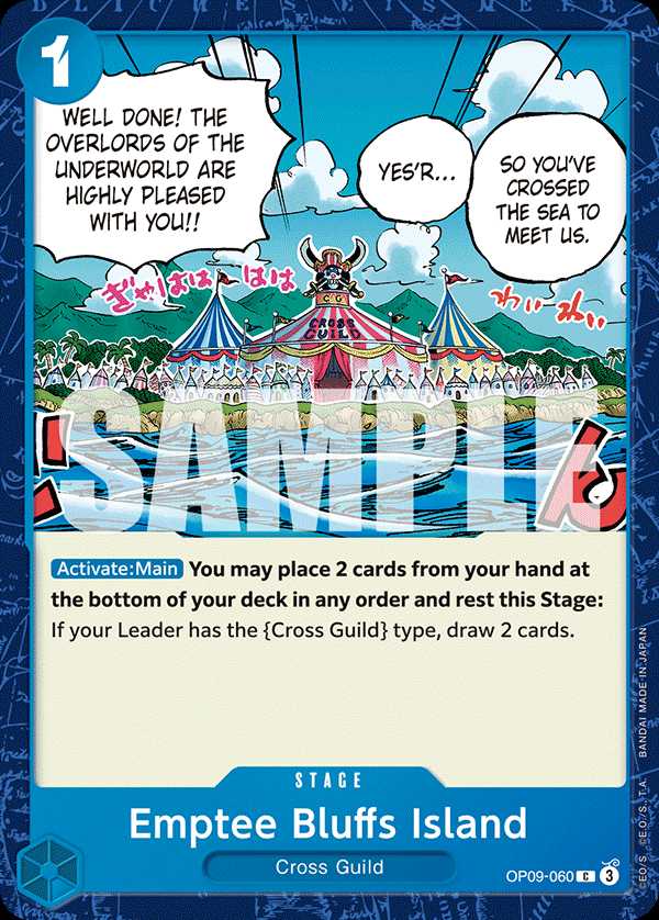 Carte One Piece Emptee Bluffs Island OP09-060 C Emperors In The New World Neuf EN LorenZone