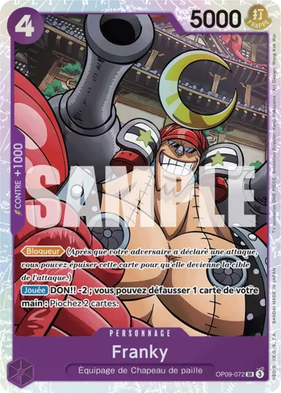 Carte One Piece Franky V1 OP09-072 SR Les Nouveaux Empereurs Neuf FR LorenZone