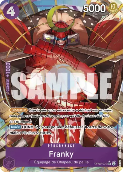 Carte One Piece Franky V2 OP09-072 SR Les Nouveaux Empereurs Neuf FR LorenZone