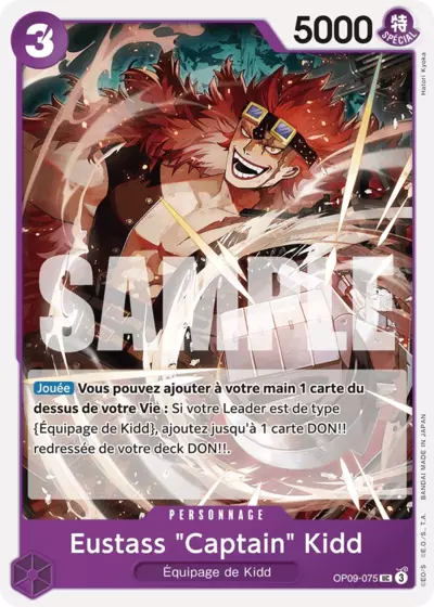 Carte One Piece Eustass Captain Kidd OP09-075 UC Les Nouveaux Empereurs Neuf FR LorenZone