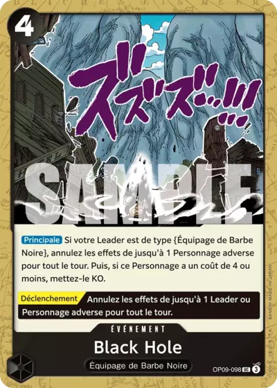 Carte One Piece Black Hole OP09-098 UC Les Nouveaux Empereurs Neuf FR LorenZone