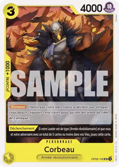 Carte One Piece Corbeau OP09-100 UC Les Nouveaux Empereurs Neuf FR LorenZone