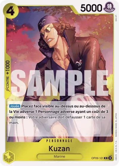 Carte One Piece Kuzan OP09-101 R Les Nouveaux Empereurs Neuf FR LorenZone