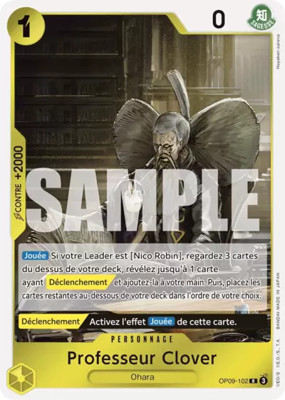 Carte One Piece Professeur Clover OP09-102 R Les Nouveaux Empereurs Neuf FR LorenZone