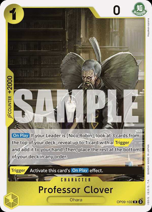 Carte One Piece Professor Clover OP09-102 R Emperors In The New World Neuf EN LorenZone