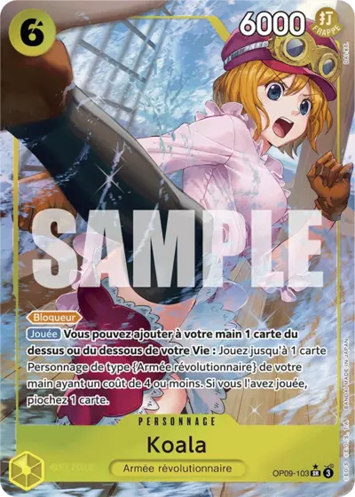 Carte One Piece Koala V2 OP09-103 SR Les Nouveaux Empereurs Neuf FR LorenZone