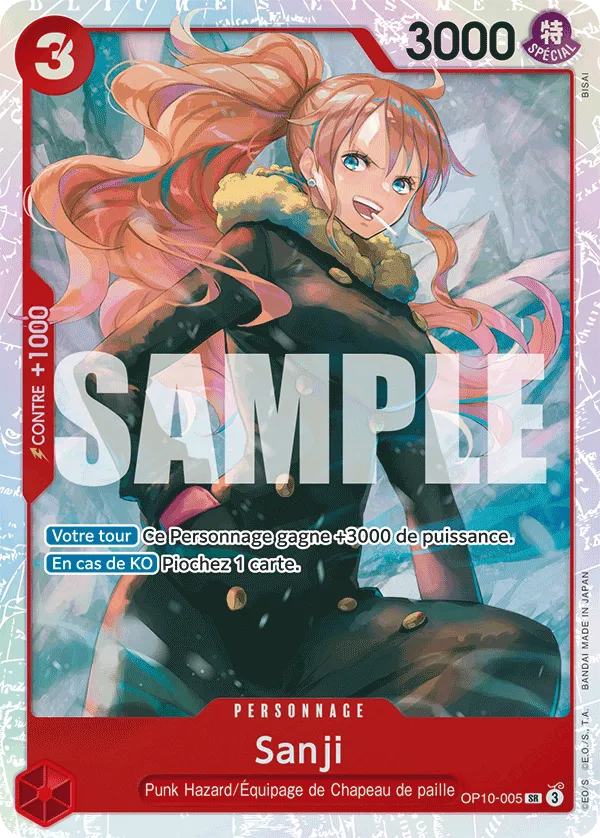 Carte One Piece Sanji V1 - FR OP10-005 SR Sang Royal Neuf FR LorenZone