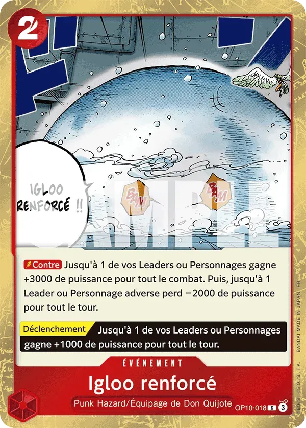 Carte One Piece Igloo renforcé V2 - PRB02 - FR OP10-018 Commune Foil The Best Vol.2 Neuf FR LorenZone