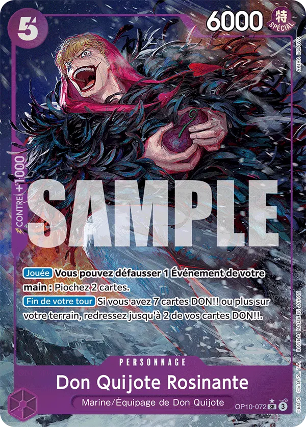 Carte One Piece Don Quijote Rosinante V2 - FR OP10-072 SR-P Sang Royal Neuf FR LorenZone