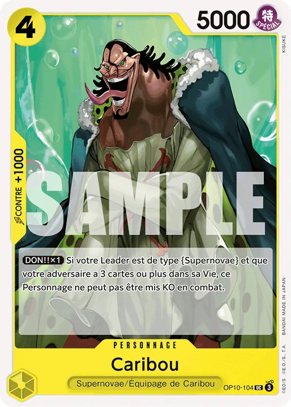 Carte One Piece Caribou - FR OP10-104 UC Sang Royal Neuf FR LorenZone