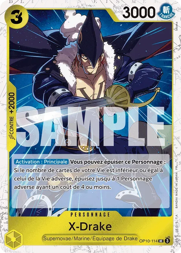 Carte One Piece X-Drake V2 - PRB02 - FR OP10-114 Peu Commune Foil The Best Vol.2 Neuf FR LorenZone