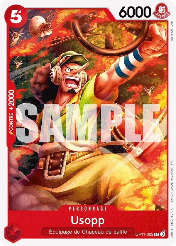 Carte One Piece Usopp - FR OP11-003 UC Des Poings Vifs Comme l'Éclair Neuf FR LorenZone