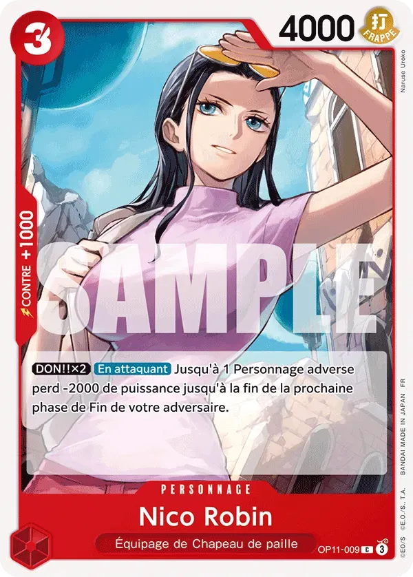 Carte One Piece Nico Robin - FR OP11-009 CO Des Poings Vifs Comme l'Éclair Neuf FR LorenZone