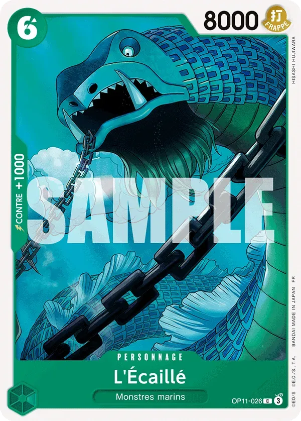 Carte One Piece L'Écaillé - FR OP11-026 CO Des Poings Vifs Comme l'Éclair Neuf FR LorenZone