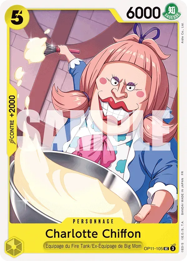 Carte One Piece Charlotte Chiffon - FR OP11-105 UC Des Poings Vifs Comme l'Éclair Neuf FR LorenZone
