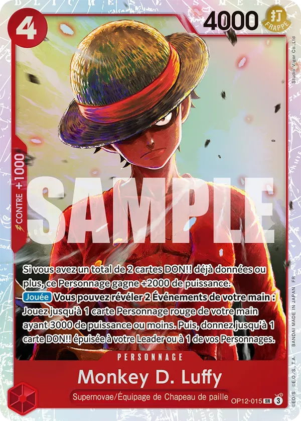 Carte One Piece Monkey D. Luffy V1 - FR OP12-015 SR L'héritage du Maître Neuf FR LorenZone