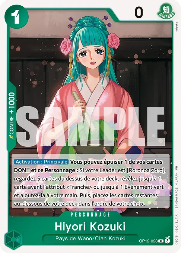 Carte One Piece Hiyori Kozuki - FR OP12-028 R L'héritage du Maître Neuf FR LorenZone