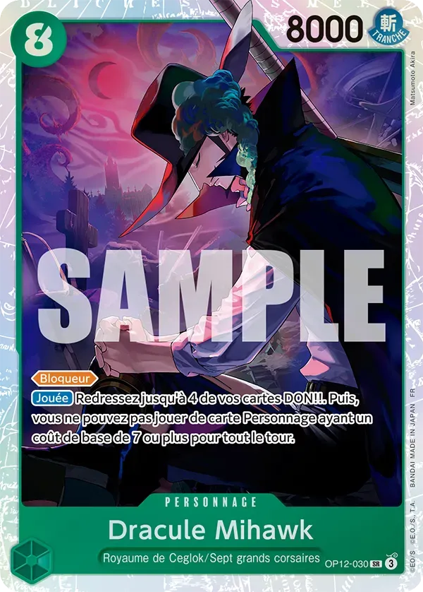 Carte One Piece Dracule Mihawk V1 - FR OP12-030 SR L'héritage du Maître Neuf FR LorenZone