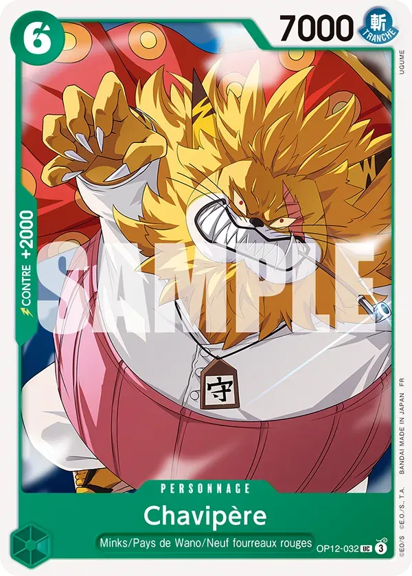 Carte One Piece Chavipère - FR OP12-032 UC L'héritage du Maître Neuf FR LorenZone