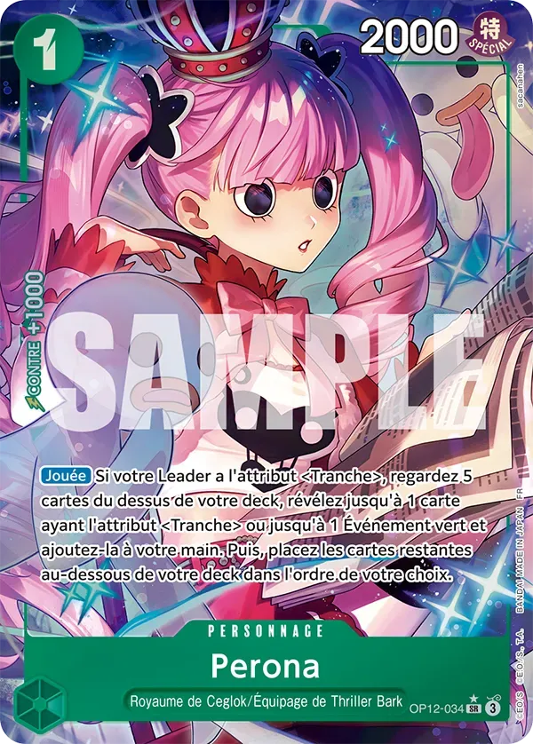 Carte One Piece Perona V2 - FR OP12-034 SR-P L'héritage du Maître Neuf FR LorenZone