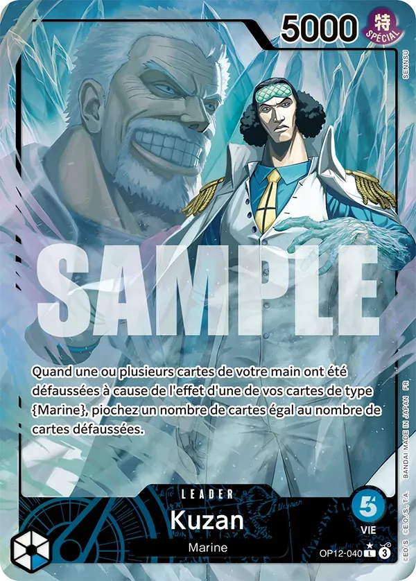 Carte One Piece Kuzan V2 - FR OP12-040 L-P L'héritage du Maître Neuf FR LorenZone