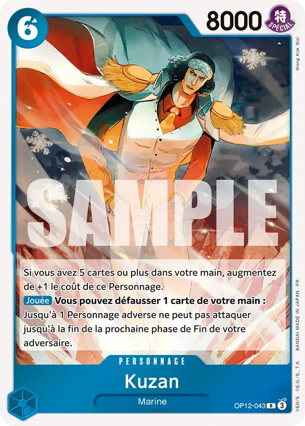 Carte One Piece Kuzan V1 - FR OP12-043 R L'héritage du Maître Neuf FR LorenZone