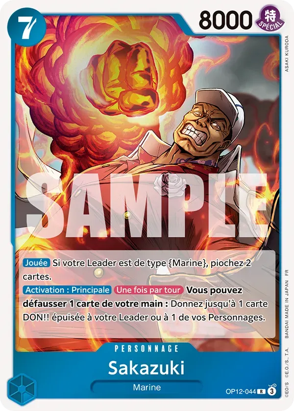 Carte One Piece Sakazuki - FR OP12-044 R L'héritage du Maître Neuf FR LorenZone