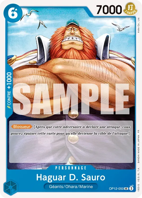 Carte One Piece Haguar D. Sauro - FR OP12-050 UC L'héritage du Maître Neuf FR LorenZone