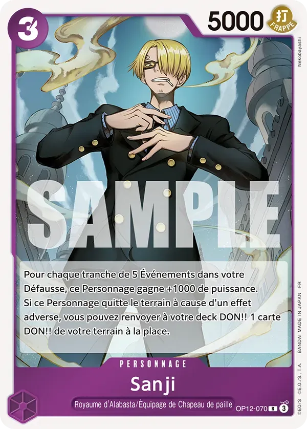Carte One Piece Sanji V1 - FR OP12-070 R L'héritage du Maître Neuf FR LorenZone