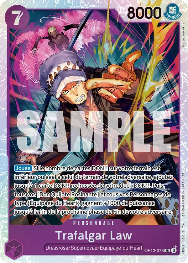 Carte One Piece Trafalgar Law V1 - FR OP12-073 SR L'héritage du Maître Neuf FR LorenZone