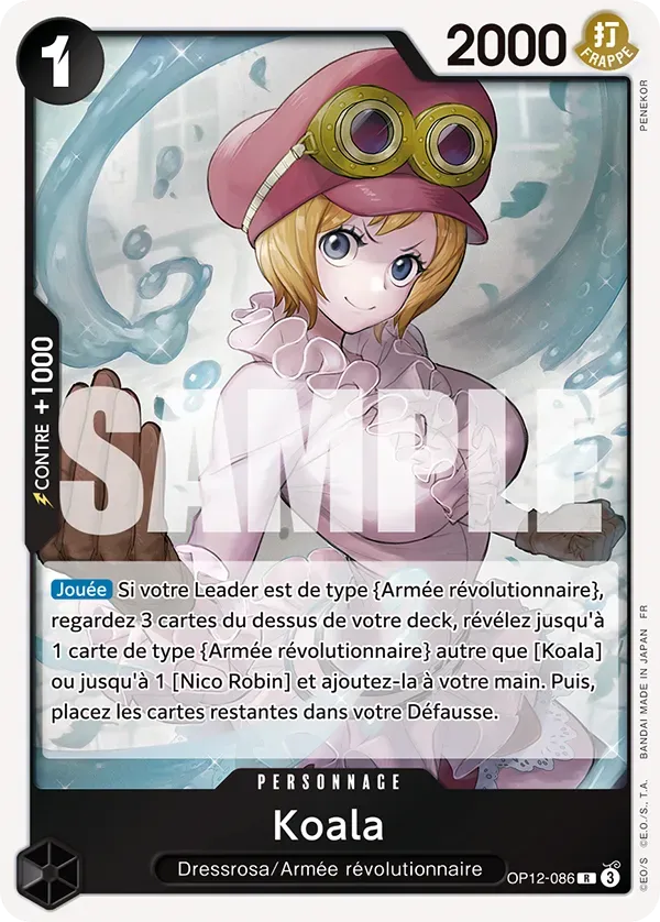 Carte One Piece Koala V1 - FR OP12-086 R L'héritage du Maître Neuf FR LorenZone