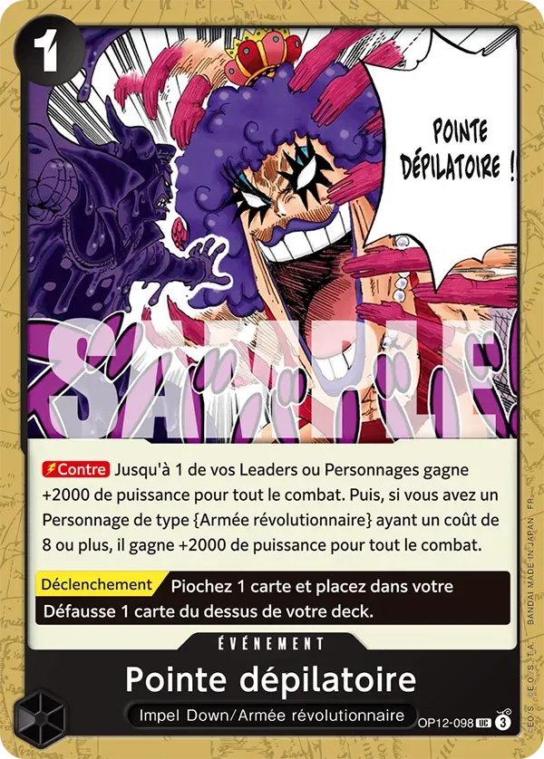 Carte One Piece Pointe dépilatoire - FR OP12-098 UC L'héritage du Maître Neuf FR LorenZone