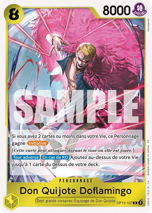 Carte One Piece Don Quijote Doflamingo - FR OP12-107 R L'héritage du Maître Neuf FR LorenZone